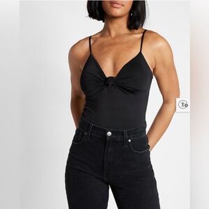 Express Black Knot Front Bodysuit